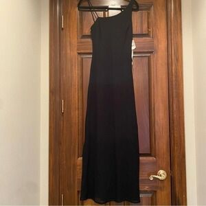NWT Be Smart Sz 3/4‎ Elegant Black One Shoulder & Spaghetti Strap Maxi Dress LBD
